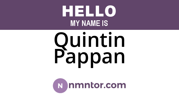 Quintin Pappan