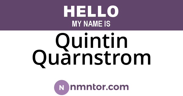 Quintin Quarnstrom
