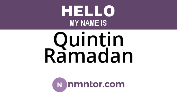 Quintin Ramadan