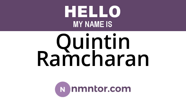 Quintin Ramcharan