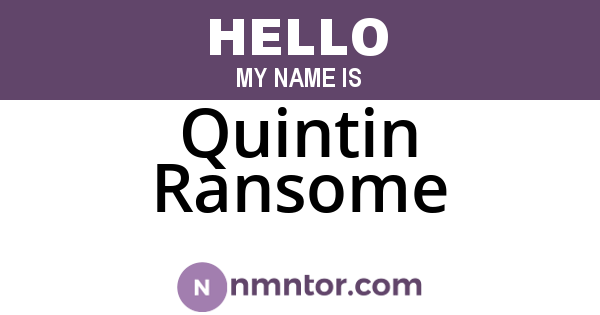 Quintin Ransome