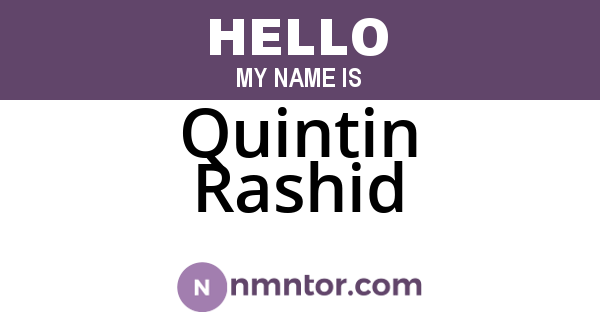 Quintin Rashid