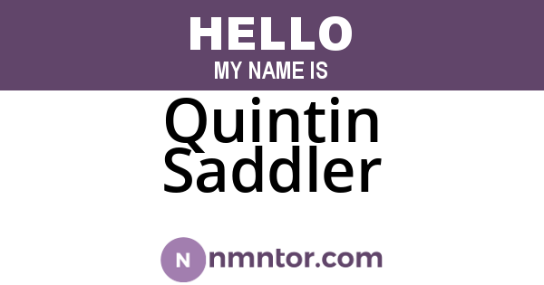 Quintin Saddler