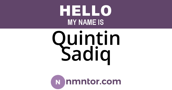 Quintin Sadiq