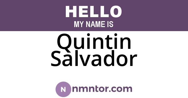 Quintin Salvador