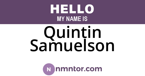 Quintin Samuelson