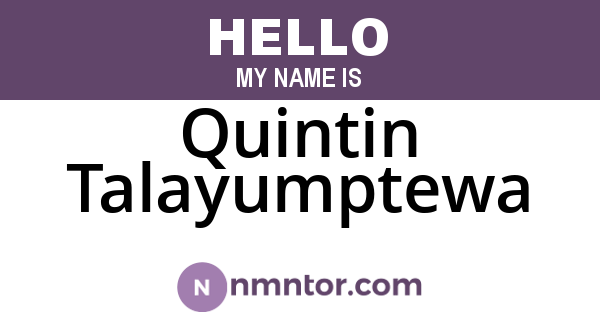 Quintin Talayumptewa