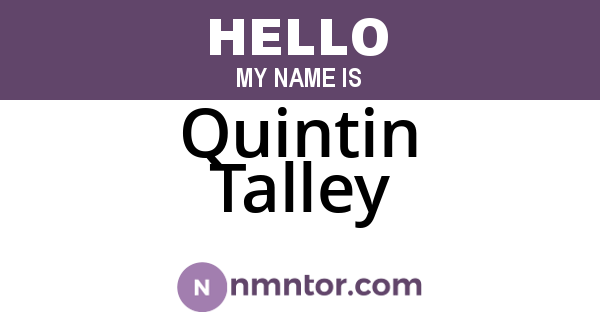 Quintin Talley