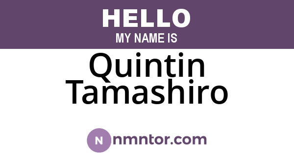 Quintin Tamashiro