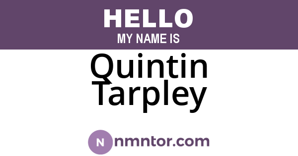 Quintin Tarpley