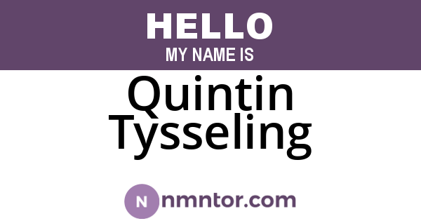 Quintin Tysseling