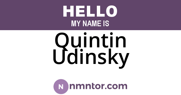 Quintin Udinsky