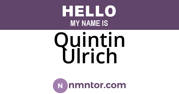 Quintin Ulrich