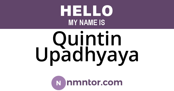 Quintin Upadhyaya