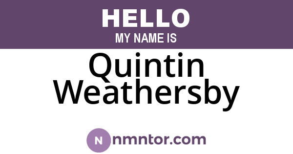 Quintin Weathersby