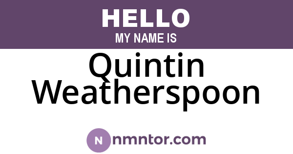 Quintin Weatherspoon