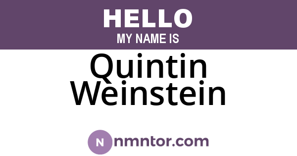 Quintin Weinstein