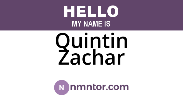 Quintin Zachar