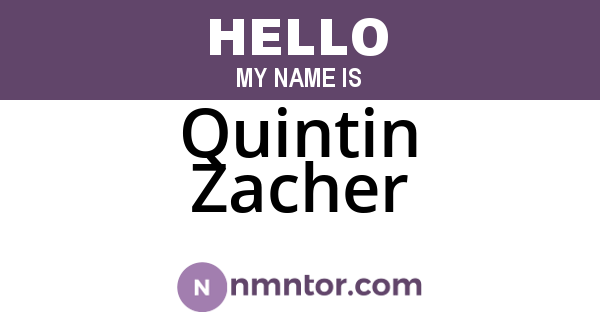 Quintin Zacher