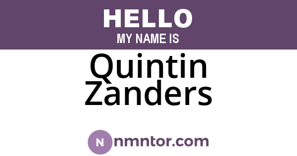 Quintin Zanders