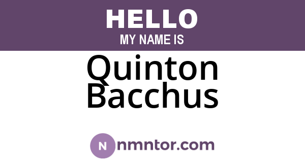 Quinton Bacchus