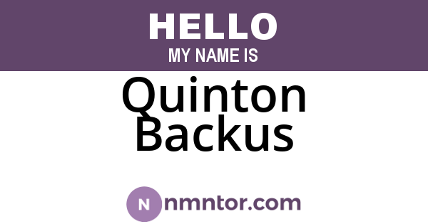 Quinton Backus