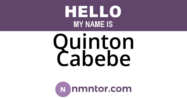Quinton Cabebe