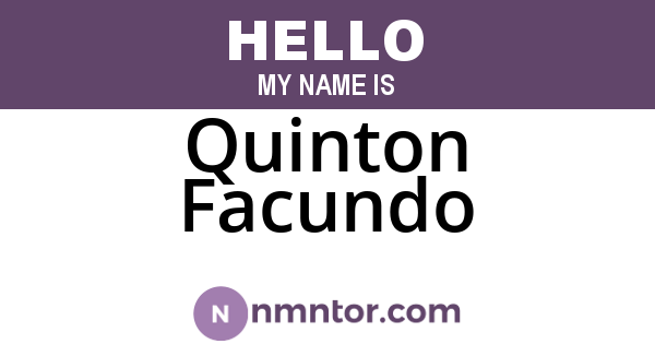 Quinton Facundo