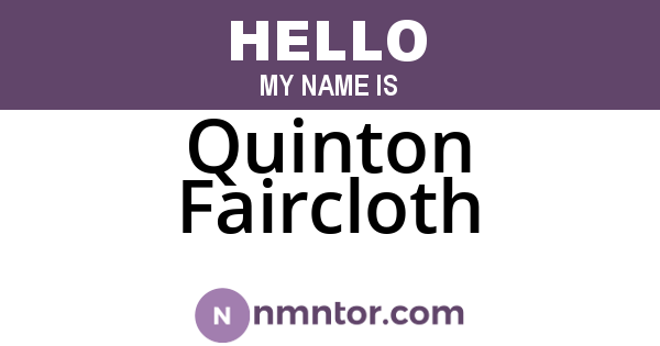 Quinton Faircloth