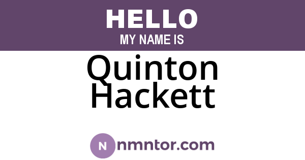 Quinton Hackett