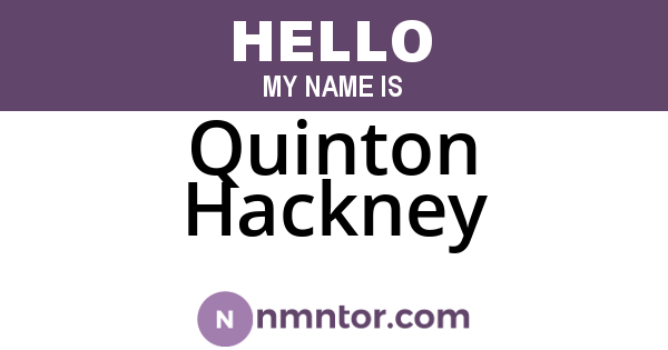 Quinton Hackney