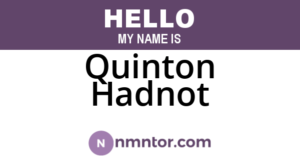 Quinton Hadnot