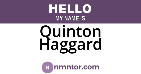 Quinton Haggard