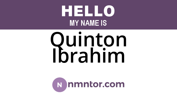 Quinton Ibrahim