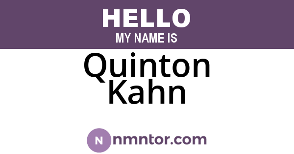 Quinton Kahn