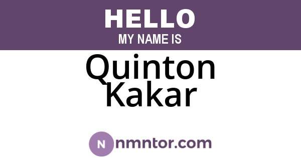 Quinton Kakar