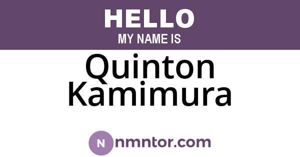 Quinton Kamimura