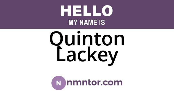 Quinton Lackey