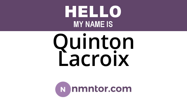 Quinton Lacroix