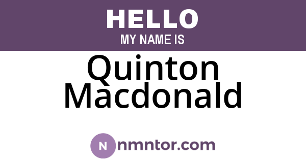 Quinton Macdonald