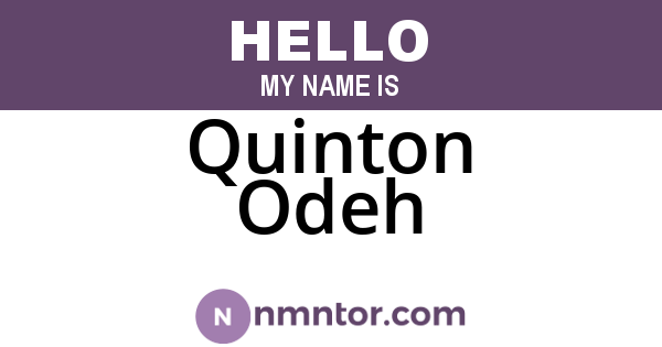 Quinton Odeh
