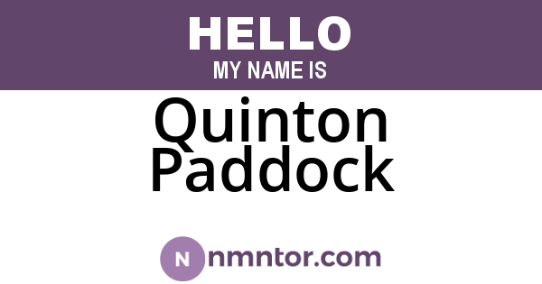 Quinton Paddock