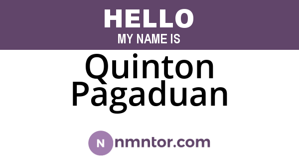 Quinton Pagaduan