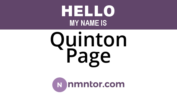 Quinton Page