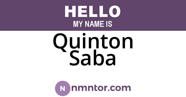 Quinton Saba
