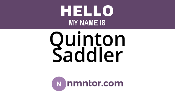 Quinton Saddler