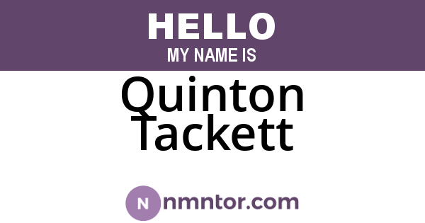 Quinton Tackett
