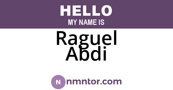 Raguel Abdi