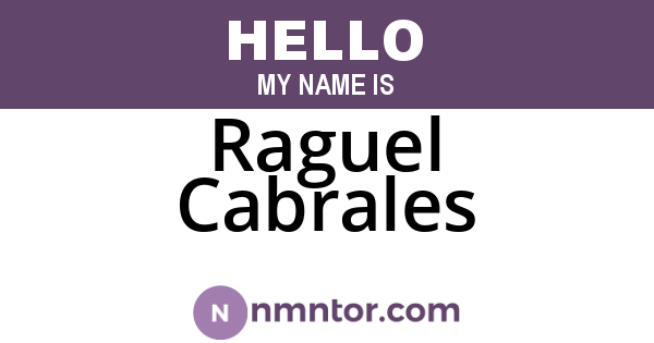 Raguel Cabrales