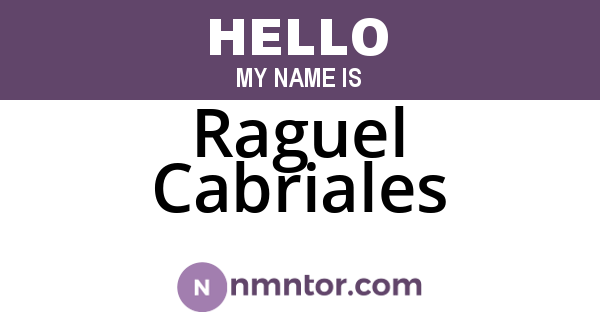 Raguel Cabriales